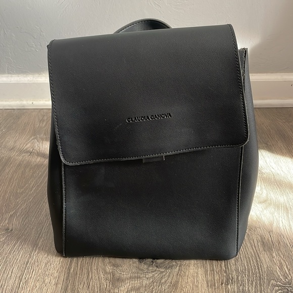 ASOS Claudia Canova Faux Leather Black Backpack - Picture 4 of 10